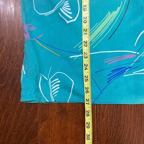 Moss Creek Trader Vintage 80s Abstract Teal Button Down Shirt Men's Size XL - Picture 6 of 7